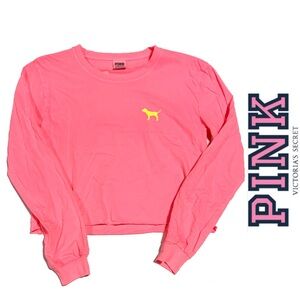 PINK Victoria's Secret Neon Pink with Neon Logos Tee - 6043 XS
